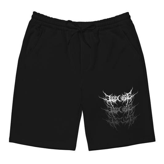 Black Metal Logo Fleece Shorts